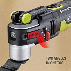 The F80 Sonicrafter is the first oscillating tool that provides two angles in one tool. Choose between 3.4 and 5.0 degrees depending on your project needs The F80 Sonicrafter is the first oscillating tool that provides two angles in one tool. Choose between 3.4 and 5.0 degrees depending on your project needs